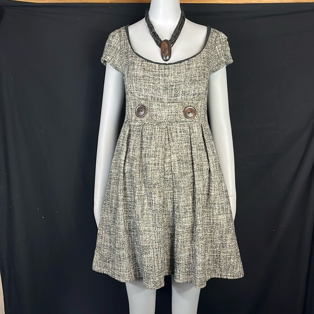 Nanette Lepore Black and White Short Sleeve Dress